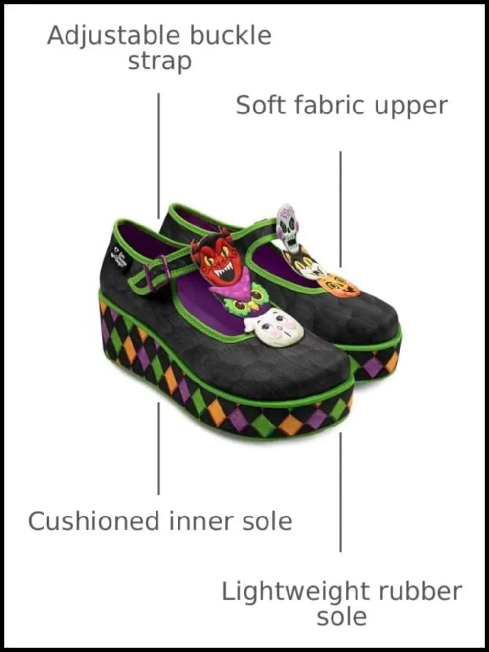 Whimsical Platform Mary Jane Shoes with Cushioned Insole